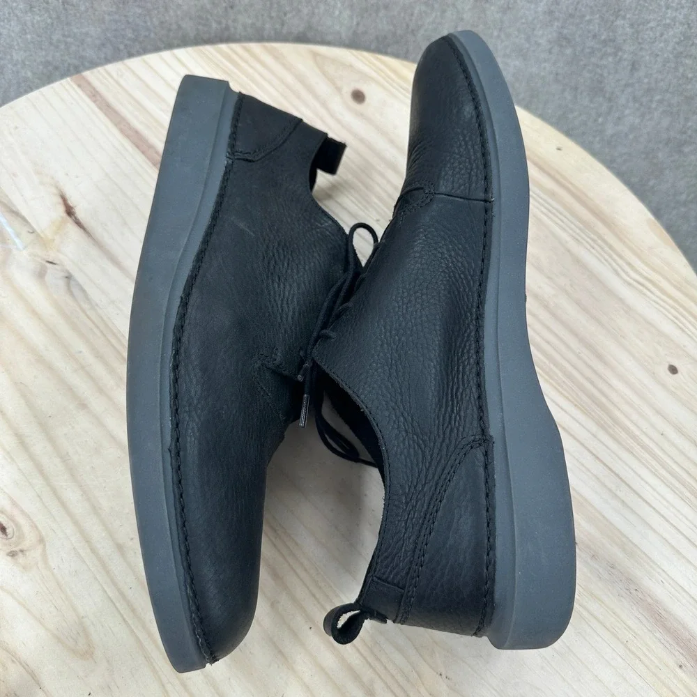 Clarks Hale Lace Shoes Mens 13 Black Leather Casual Derby Oxfords Buttery Soft